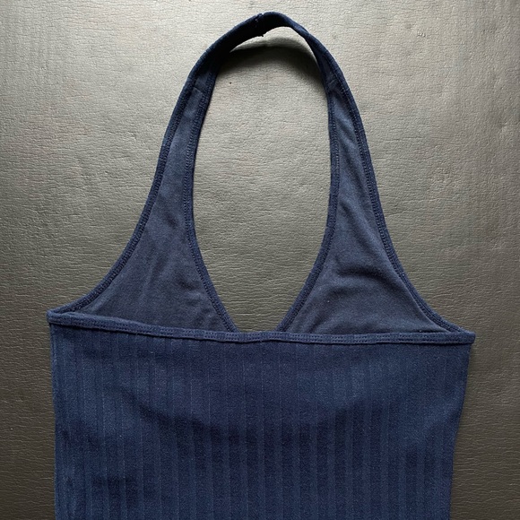 Navy Blue Ribbed Halter Top ❗️ - Picture 2 of 5